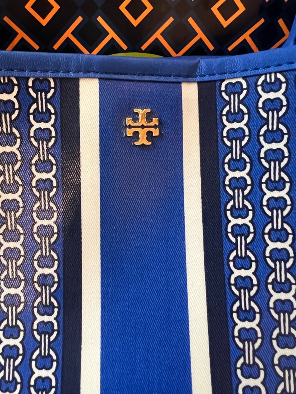 Tory Burch Jewel Blue Gemini Link Tote - Picture 4 of 13